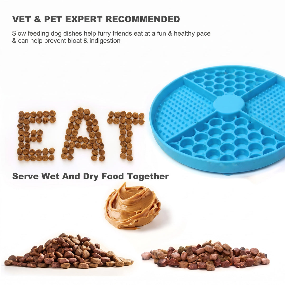 Slow Feeder Lick Mat for Dogs & Cats, Silicone Suction Cup Treat Mat, Non-Slip Pet Feeding & Enrichment Mat