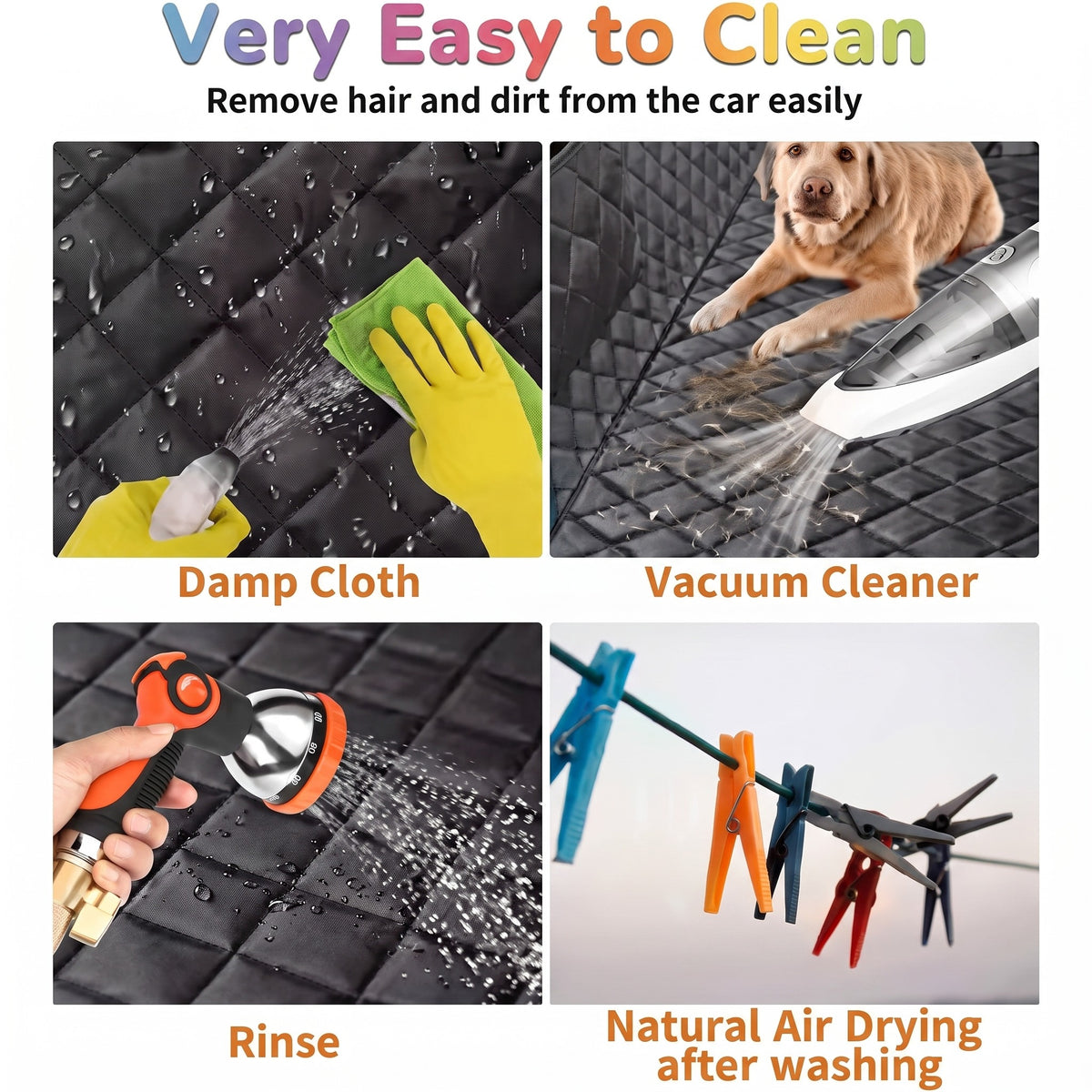 Universal Dog Car Seat Cover, Waterproof Pet Car Hammock for Back Seat, Breathable Polyester Dog Seat Protector with Mesh Window