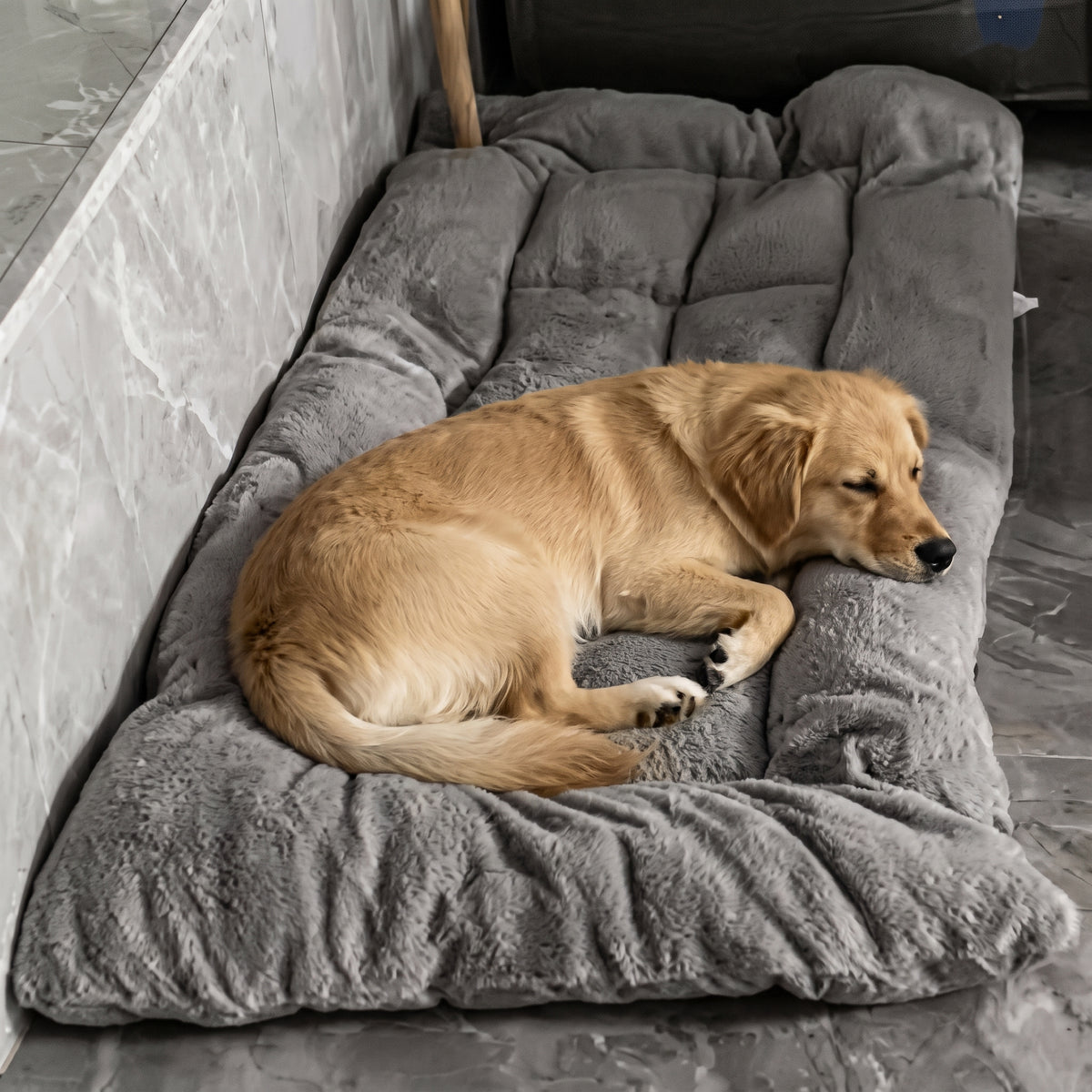 Extra Large Plush Dog Bed 120cm x 60cm, Soft Reversible Pet Bed Mat for Large Dogs & Cats, Cozy Washable Sleeping Mat