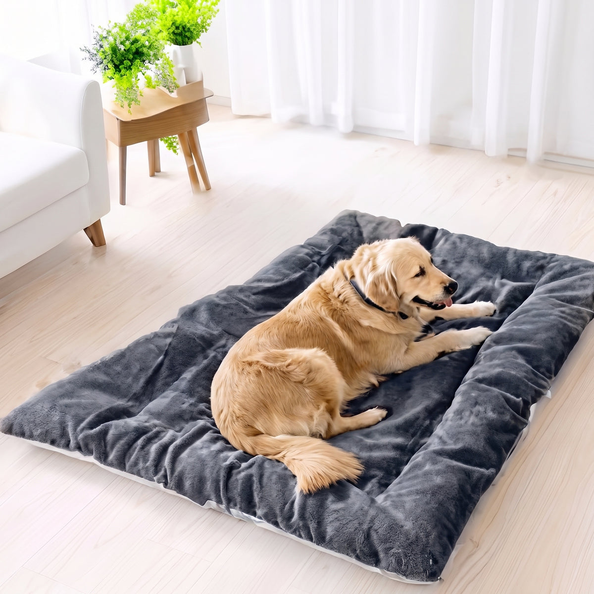 Extra Large Plush Dog Bed 120cm x 60cm, Soft Reversible Pet Bed Mat for Large Dogs & Cats, Cozy Washable Sleeping Mat