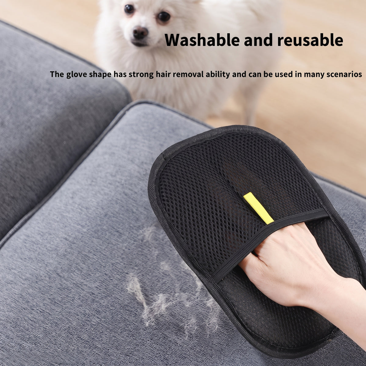 Pet Hair Remover Gloves for Dogs & Cats, Double-Sided Grooming & Deshedding Mitt, Soft Silicone Brush