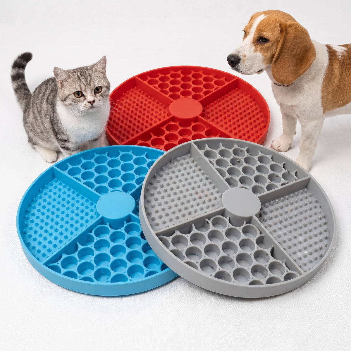 Slow Feeder Lick Mat for Dogs & Cats, Silicone Suction Cup Treat Mat, Non-Slip Pet Feeding & Enrichment Mat