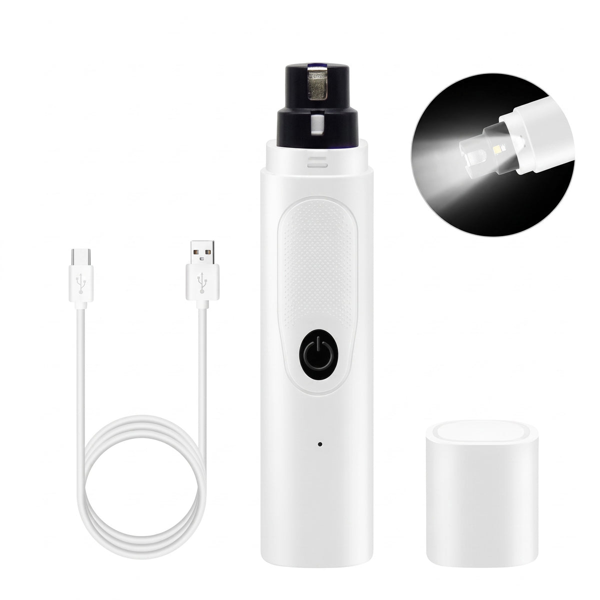 Rechargeable Dog Nail Grinder, USB Pet Nail Trimmer with LED Light for Dogs & Cats