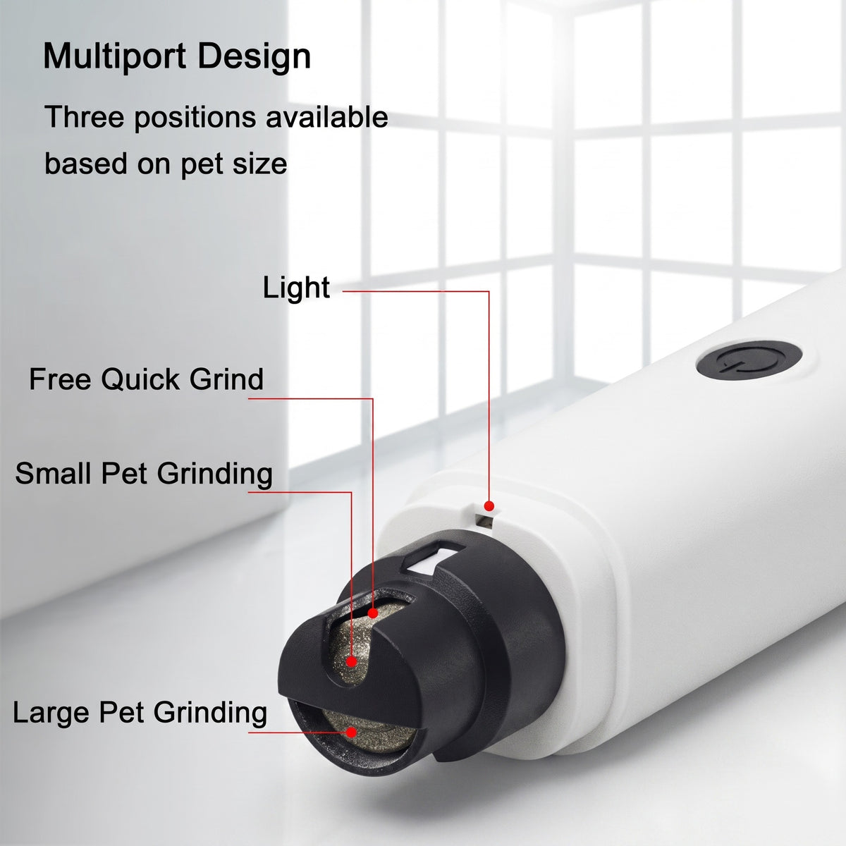 Rechargeable Dog Nail Grinder, USB Pet Nail Trimmer with LED Light for Dogs & Cats