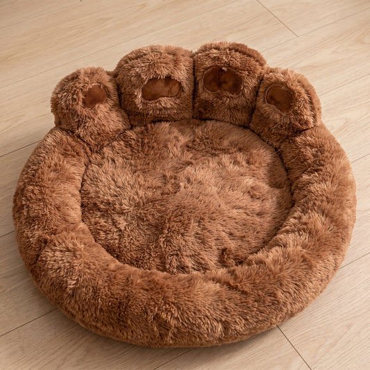 Warm Plush Dog Bed, Round Fleece-Lined Pet Bed for Small, Medium & Large Dogs